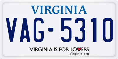 VA license plate VAG5310