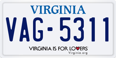 VA license plate VAG5311