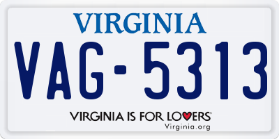 VA license plate VAG5313