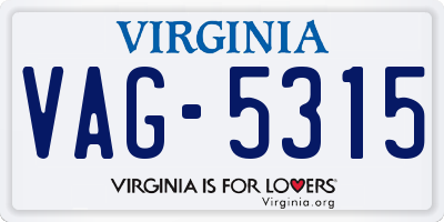 VA license plate VAG5315
