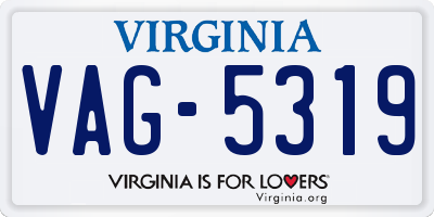 VA license plate VAG5319