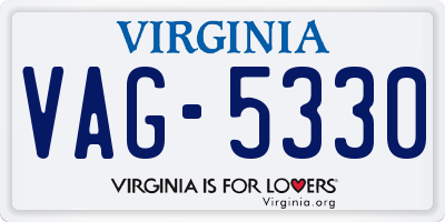 VA license plate VAG5330