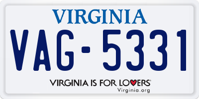 VA license plate VAG5331