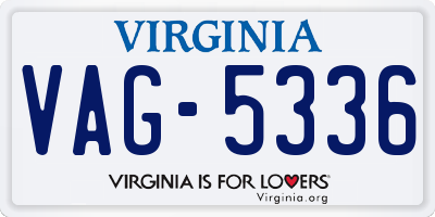 VA license plate VAG5336
