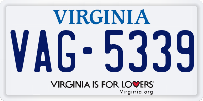 VA license plate VAG5339