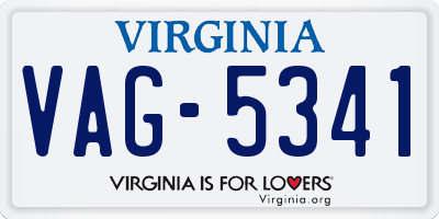 VA license plate VAG5341