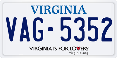 VA license plate VAG5352