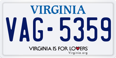 VA license plate VAG5359