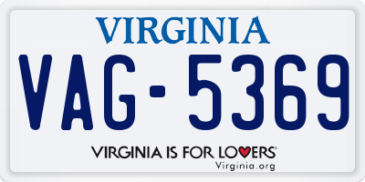 VA license plate VAG5369