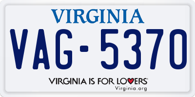 VA license plate VAG5370
