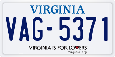 VA license plate VAG5371