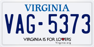 VA license plate VAG5373
