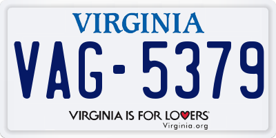 VA license plate VAG5379