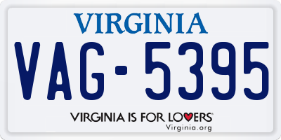 VA license plate VAG5395