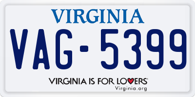 VA license plate VAG5399