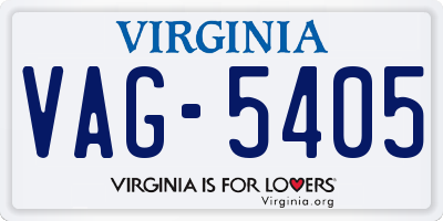 VA license plate VAG5405