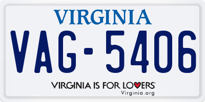 VA license plate VAG5406