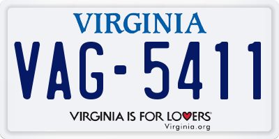 VA license plate VAG5411