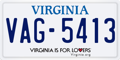 VA license plate VAG5413