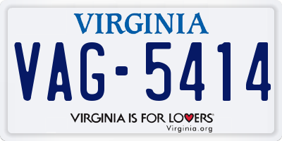 VA license plate VAG5414