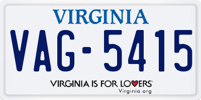 VA license plate VAG5415