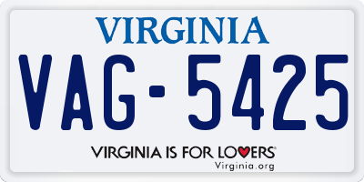 VA license plate VAG5425