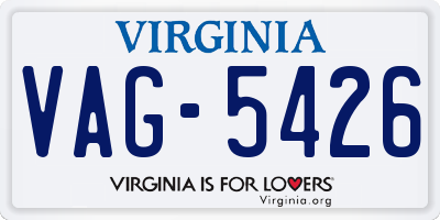 VA license plate VAG5426