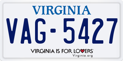 VA license plate VAG5427