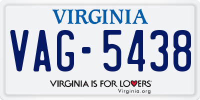 VA license plate VAG5438