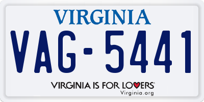 VA license plate VAG5441