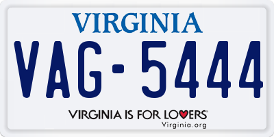 VA license plate VAG5444