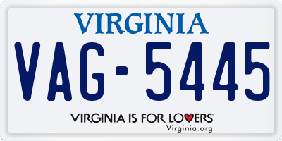 VA license plate VAG5445