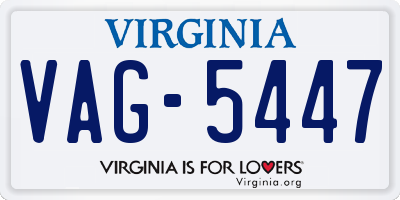VA license plate VAG5447