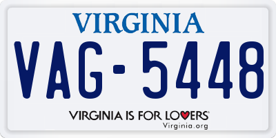 VA license plate VAG5448