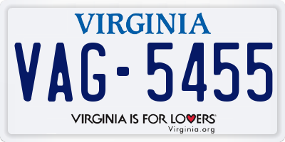 VA license plate VAG5455