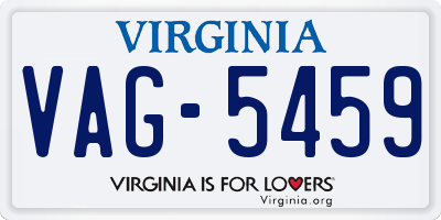 VA license plate VAG5459