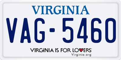 VA license plate VAG5460