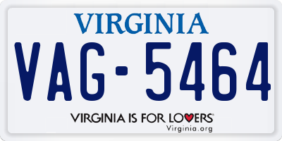 VA license plate VAG5464