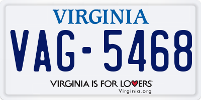 VA license plate VAG5468