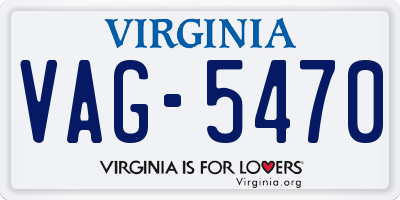 VA license plate VAG5470