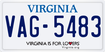 VA license plate VAG5483