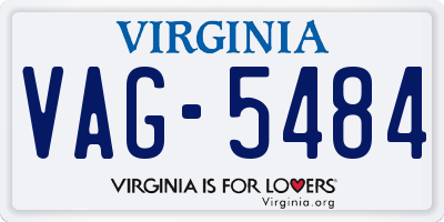 VA license plate VAG5484