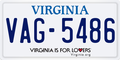 VA license plate VAG5486