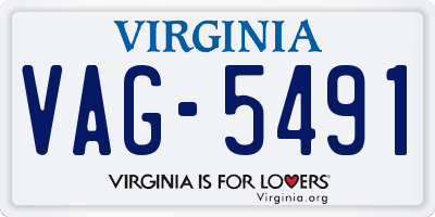 VA license plate VAG5491