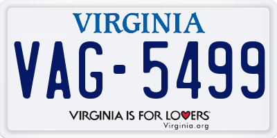 VA license plate VAG5499