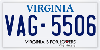 VA license plate VAG5506