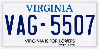 VA license plate VAG5507