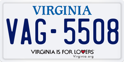 VA license plate VAG5508