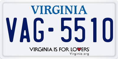 VA license plate VAG5510