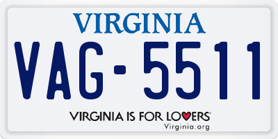 VA license plate VAG5511